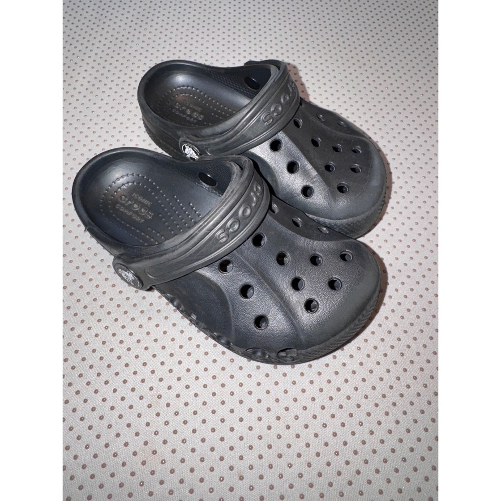 Crocs Baya Clogs Black Kids Size C9 Slip On Water Shoes Sandals